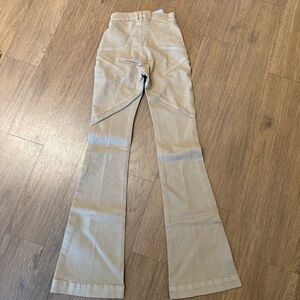 REVICE Cream Flared High-Waisted Pants